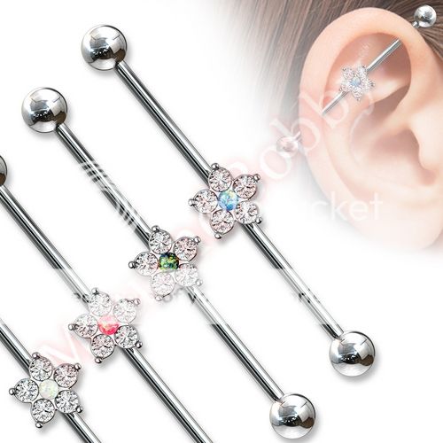 Industrial barbell piercing,scaffold piercing 16g barbell, rainbow industrial barbell 14g Industrial Barbell Jewellery barbell jewellery